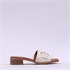 Oh My Sandals H Buckle Mule Slider - Cream